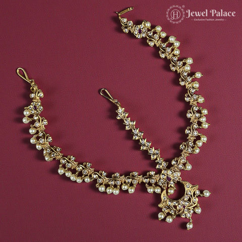 Premium Antique Gold Temple Wedding Tikka JH7222