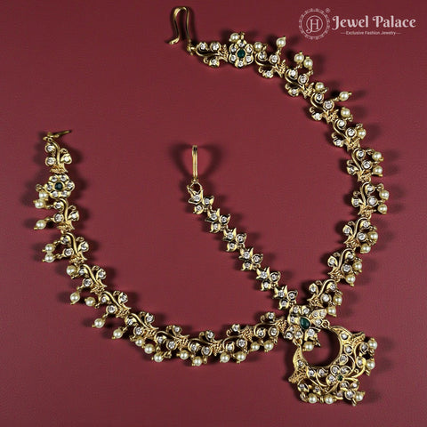 Premium Antique Gold Temple Wedding Tikka JH7222