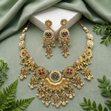 Premium Quality Gold Plated Kundan Necklace Set JH7223