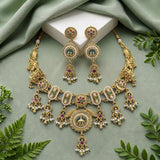 Premium Quality Gold Plated Kundan Necklace Set JH7225