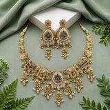 Premium Quality Gold Plated Kundan Necklace Set JH7227