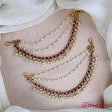 Antique Gold Pearl Ear Chain Mattal  South Indian Bridal Style JH7308