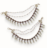 Antique Gold Pearl Ear Chain Mattal  South Indian Bridal Style JH7315