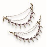 Antique Gold Pearl Ear Chain Mattal  South Indian Bridal Style JH7327