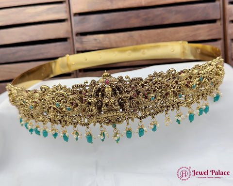 Beautiful Gold Plated Temple Design Vaddanam Hip Belt For Saree JH73230