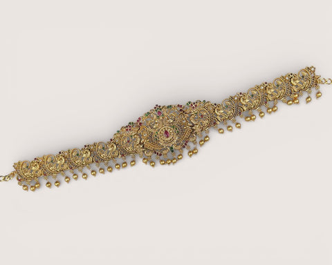 Royal Temple Design Ottiyanam In  Antique Finish Hip Chain JH7337