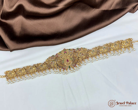 Royal Temple Design Ottiyanam In  Antique Finish Hip Chain JH7338