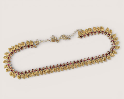 Royal Temple Design Ottiyanam In  Antique Finish Hip Chain JH7345