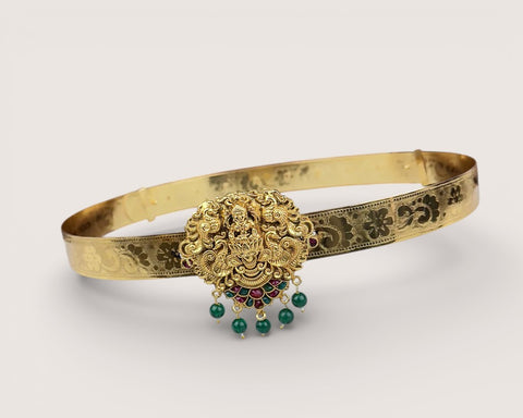 Beautiful Gold Plated Temple Design Vaddanam Hip Belt For Saree JH7348