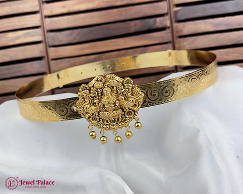Beautiful Gold Plated Temple Design Vaddanam Hip Belt For Saree JH7349