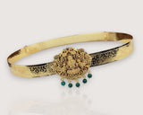 Beautiful Gold Plated Temple Design Vaddanam Hip Belt For Saree JH7349