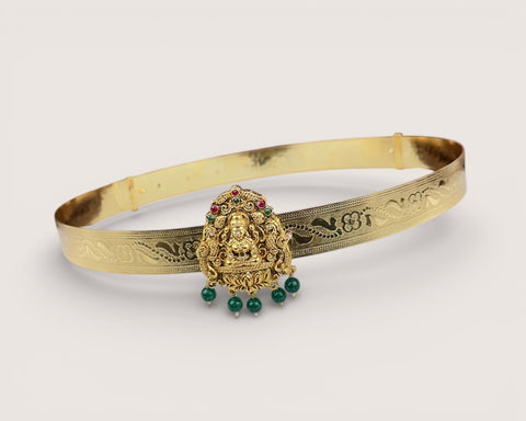 Beautiful Gold Plated Temple Design Vaddanam Hip Belt For Saree JH7350