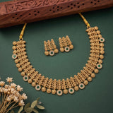 Elegant Antique Gold Floral Necklace Set JH7353