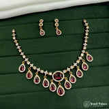 Premium Brass AD Stone Pearls Necklace Set JH7358