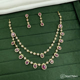 Beautiful 2 Layer Premium Quality AD Stone Necklace JH7359