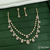 Beautiful 2 Layer Premium Quality AD Stone Necklace JH7359