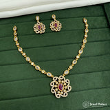 Elegant Floral Design AD Stone Premium Necklace Set JH7360