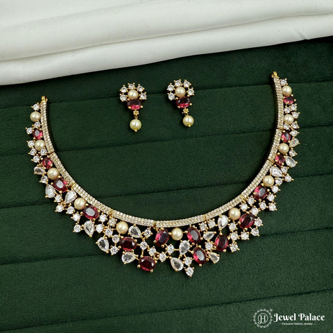 Exclusive Premium Quality AD Stone Premium Necklace Set JH7361