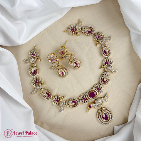 Elegant Premium Quality AD Stone Designer Necklace JH7368