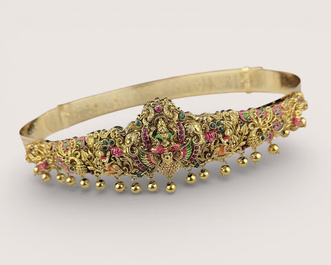 Divine Lakshmi Temple Hip Belt Antique Gold Bridal Vaddanam JH7377