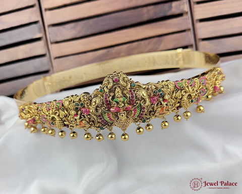 Divine Lakshmi Temple Hip Belt Antique Gold Bridal Vaddanam JH7377