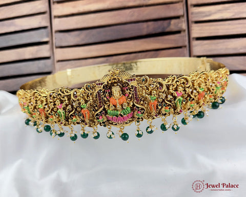 Divine Lakshmi Temple Hip Belt Antique Gold Bridal Vaddanam JH7379