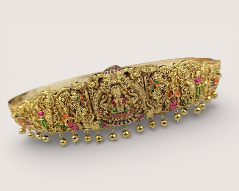 Divine Lakshmi Temple Hip Belt Antique Gold Bridal Vaddanam JH7380