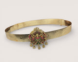 Classic Lakshmi Nakash Hip Belt Antique Gold Temple Vaddanam JH7384