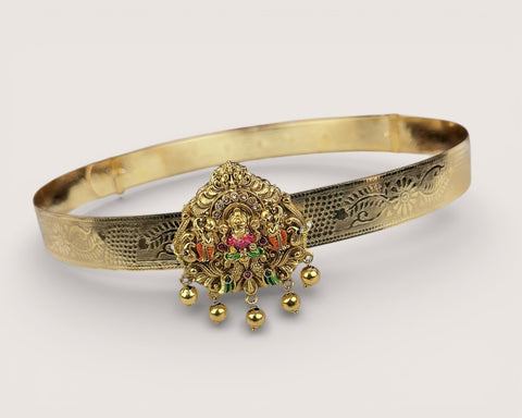 Classic Lakshmi Nakash Hip Belt Antique Gold Temple Vaddanam JH7385