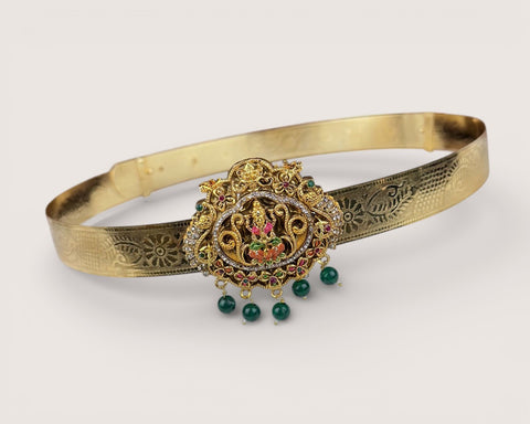 Classic Lakshmi Nakash Hip Belt Antique Gold Temple Vaddanam JH7386
