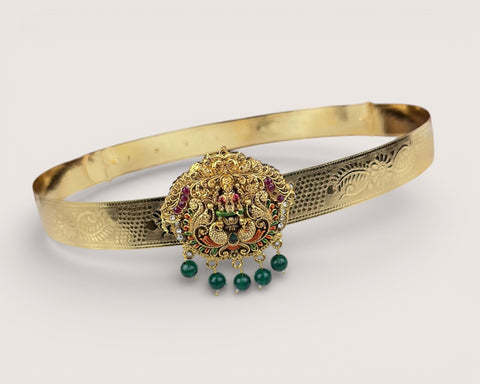 Classic Lakshmi Nakash Hip Belt Antique Gold Temple Vaddanam JH7387
