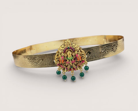 Classic Lakshmi Nakash Hip Belt Antique Gold Temple Vaddanam JH7388
