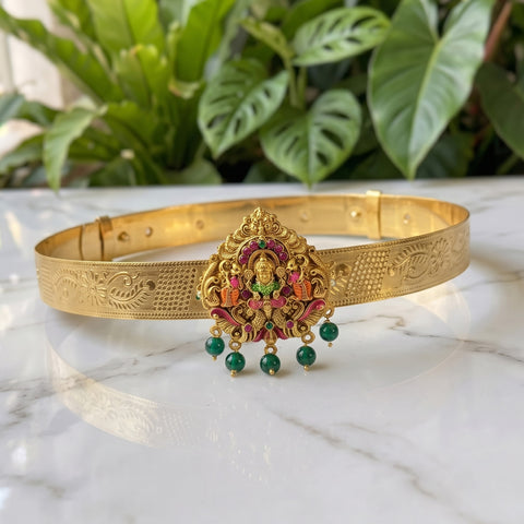 Classic Lakshmi Nakash Hip Belt Antique Gold Temple Vaddanam JH7388