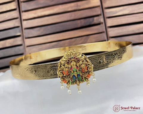 Classic Lakshmi Nakash Hip Belt Antique Gold Temple Vaddanam JH7389