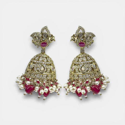 Elegant Victorian Pearl Drop Jhumkas JH7390