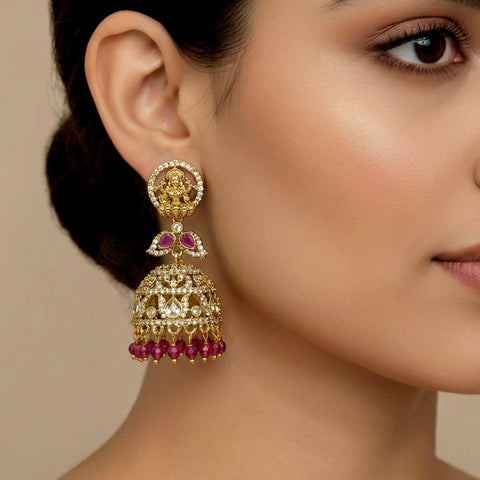 Elegant Victorian Pearl Drop Jhumkas JH7394