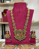 Srinivasa Kalyanam Haram Grand Antique Temple Long Necklace Set with Earrings