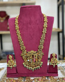 Srinivasa Kalyanam Haram Grand Antique Temple Long Necklace Set with Earrings