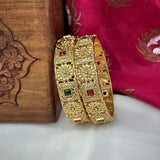Traditional Antique Gold Temple Design Bangles JH7406