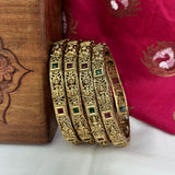 Traditional Antique Gold Temple Design Bangles JH7408