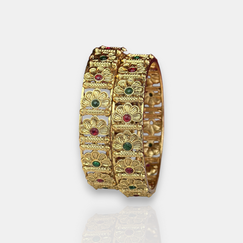 Traditional Antique Gold Temple Design Bangles JH7409