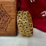 Traditional Antique Gold Temple Design Bangles JH7409