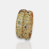 Traditional Antique Gold Temple Design Bangles JH7413