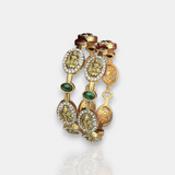 Traditional Antique Gold Temple Design Bangles JH7415