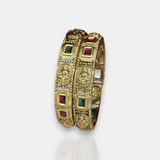 Traditional Antique Gold Temple Design Bangles JH7416