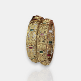 Traditional Antique Gold Temple Design Bangles JH7417