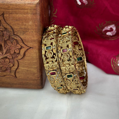 Traditional Antique Gold Temple Design Bangles JH7417