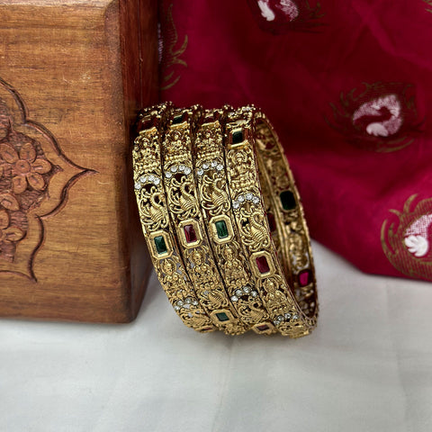 Traditional Antique Gold Temple Design Bangles JH7418