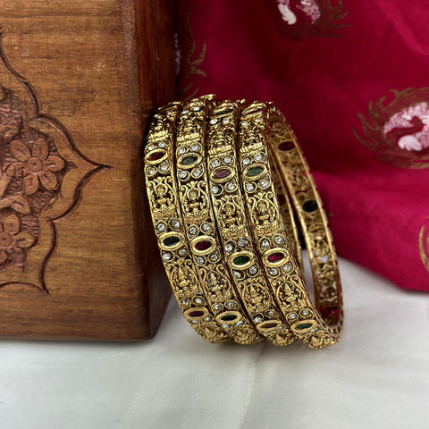 Traditional Antique Gold Temple Design Bangles JH7419