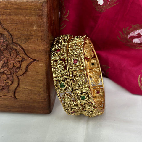 Traditional Antique Gold Temple Design Bangles JH7421